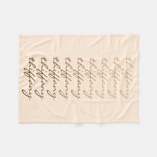 Script Naam Beige Gradiënt Herhalende Naam Fleece Deken (Voorkant (Horizontaal))