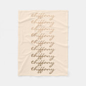 Script Naam Beige Gradiënt Herhalende Naam Fleece Deken (Voorkant)
