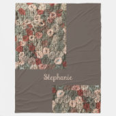 Script naam boho rustieke aarde tonen cirkel herfs fleece deken (Voorkant)