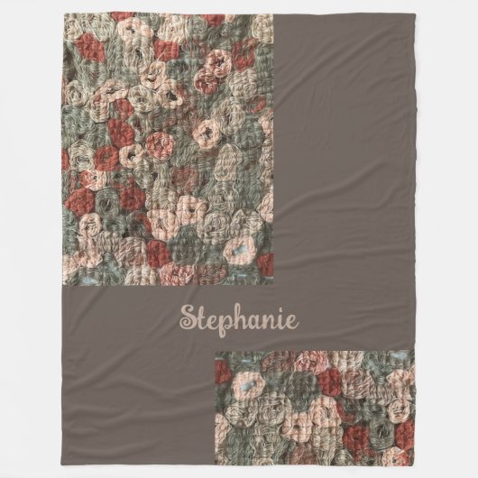 Script naam boho rustieke aarde tonen cirkel herfs fleece deken (Voorkant)