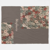 Script naam boho rustieke aarde tonen cirkel herfs fleece deken (Voorkant (Horizontaal))