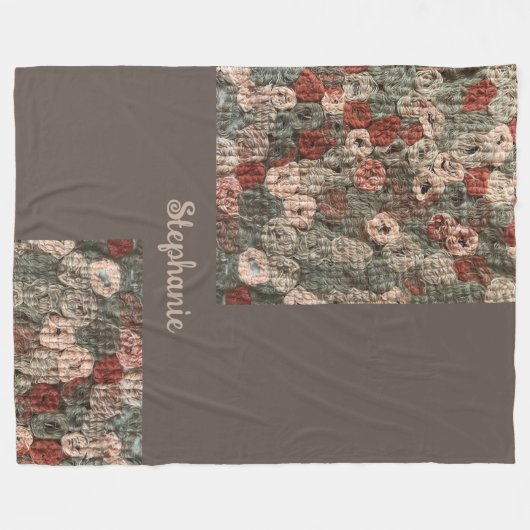 Script naam boho rustieke aarde tonen cirkel herfs fleece deken (Voorkant (Horizontaal))