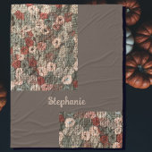 Script naam boho rustieke aarde tonen cirkel herfs fleece deken