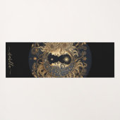 Script Naam Celestial Sun Moon Goud Zwart Yoga Mat (Achterkant (horizontaal))