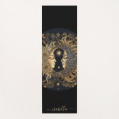 Script Naam Celestial Sun Moon Goud Zwart Yoga Mat (Voorkant)