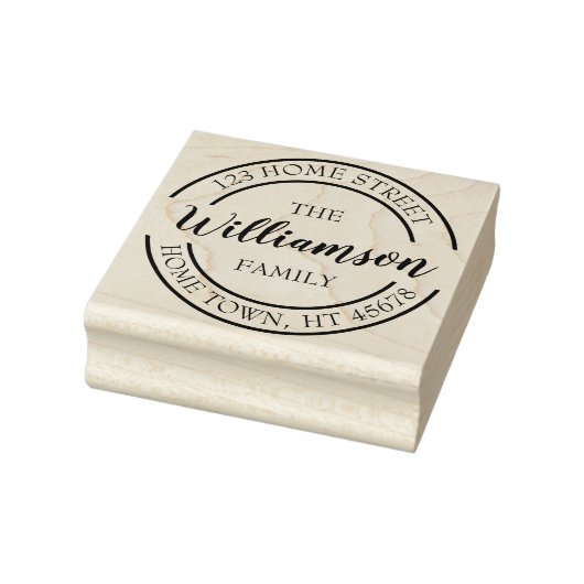 Script Naam Cirkel Retouradres Rubberstempel (Stempel)