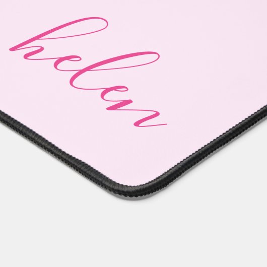 Script Naam Classic Roze op Roze Gepersonaliseerd Bureaumat (Hoek)