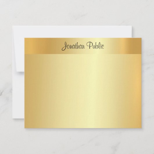 Script Naam Elegant Faux Gold Sjabloon Modern (Voorkant)