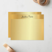 Script Naam Elegant Faux Gold Sjabloon Modern (Voorkant / Achterkant in situ)