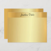 Script Naam Elegant Faux Gold Sjabloon Modern (Voorkant / Achterkant)