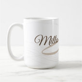 Script naam en initiaal (monogram) wit 15 oz koffiemok (Links)