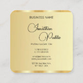 Script naam Faux Gold Sjabloon Modern Professional Vierkante Visitekaartje (Achterkant)