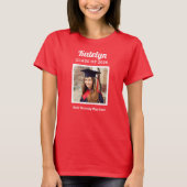 Script Naam Foto Klas van 2026 Rood T-shirt (Voorkant)