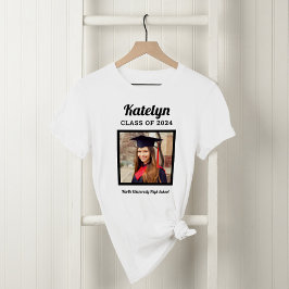 Script Naam Foto Klas van 2026 Wit T-shirt