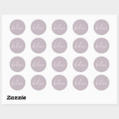 Script Naam Gepersonaliseerd Dusty Paarse Elegant Ronde Sticker (Vel)