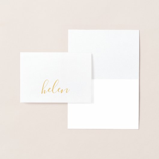 Script Naam Gepersonaliseerd Folie Kaarten (Display)