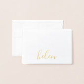 Script Naam Gepersonaliseerd  Folie Kaarten (Voorkant met envelop)