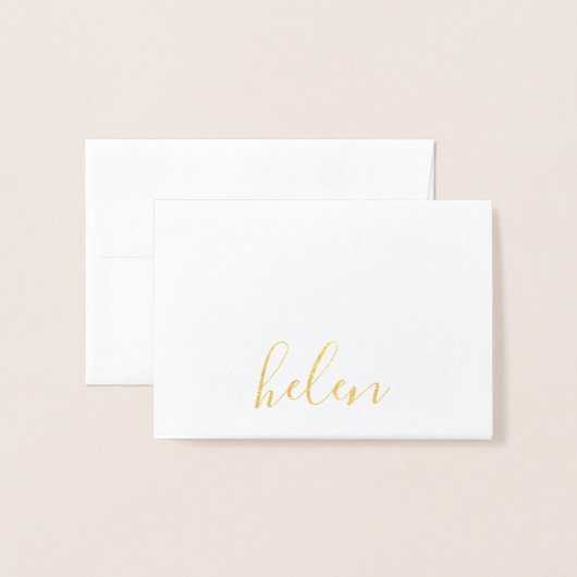 Script Naam Gepersonaliseerd Folie Kaarten (Voorkant met envelop)