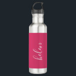 Script Naam Gepersonaliseerde Gift Custom Pink Waterfles<br><div class="desc">Een prachtige waterfles met een aangepaste naam in een modern,  elegant scriptlettertype. In roze en wit. Heerlijk als Moederdag,  vakantie,  verjaardag,  housewarming of bruidsmeisje cadeau.</div>