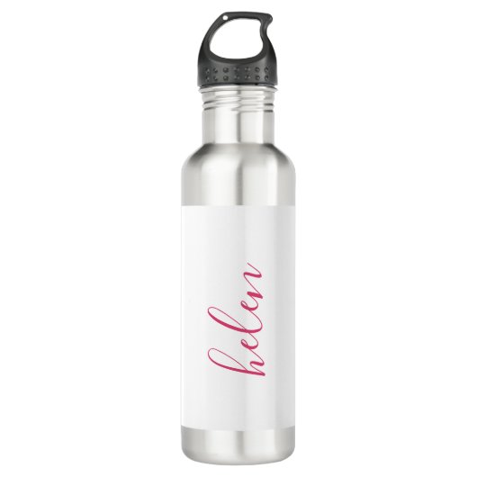 Script Naam Gepersonaliseerde Gift Custom Pink Waterfles (Voorkant)