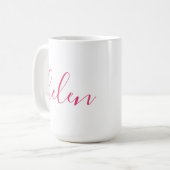 Script Naam Gepersonaliseerde Gift Custom Roze Wit Koffiemok (Voorkant links)