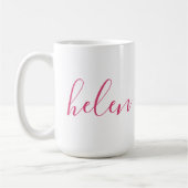 Script Naam Gepersonaliseerde Gift Custom Roze Wit Koffiemok (Links)