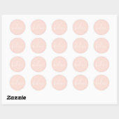 Script Naam Gepersonaliseerde Pastel Peach Elegant Ronde Sticker (Vel)