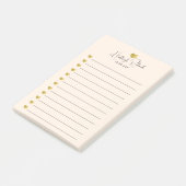 Script Naam Gouden Hart Monogram Perzik Post-it® Notes (Schuin)