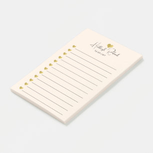 Script Naam Gouden Hart Monogram Perzik Post-it® Notes