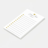 Script Naam Gouden Hart Monogram Post-it® Notes (Schuin)