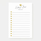 Script Naam Gouden Hart Monogram Post-it® Notes (Voorkant)