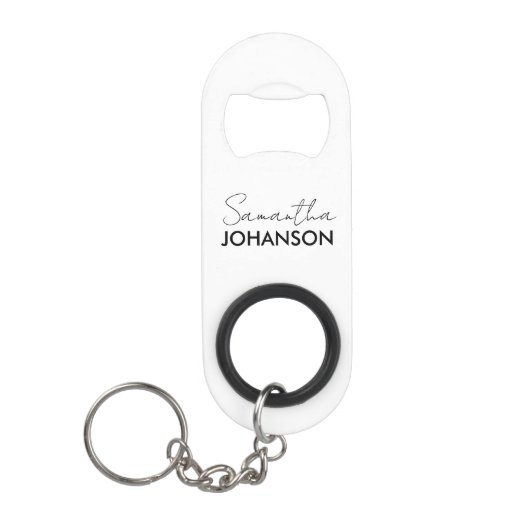 Script Naam Minimalistisch cadeau voor haar Mini Flessenopener (Voorkant)