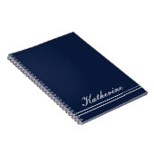 Script Naam Minimalistisch Navy Blau Notitieboek (Rechterzijde)