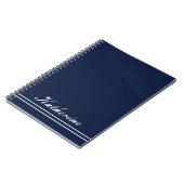 Script Naam Minimalistisch Navy Blau Notitieboek (Linkerzijde)