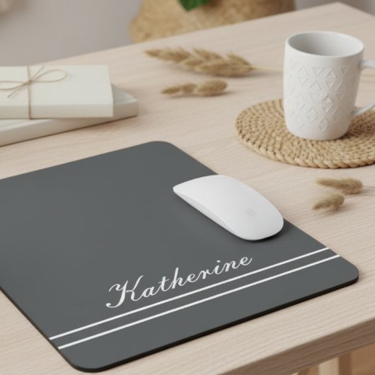 Script Naam Minimalistische Koolgrijs Muismat