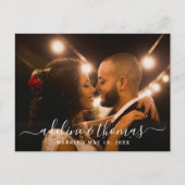 Script Naam Monogram Huwelijk Dankjewel Foto Briefkaart (Voorkant)