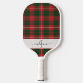 Script Naam Monogram Schotse Ruit Rustiek Pickleball Paddle (Achterkant)