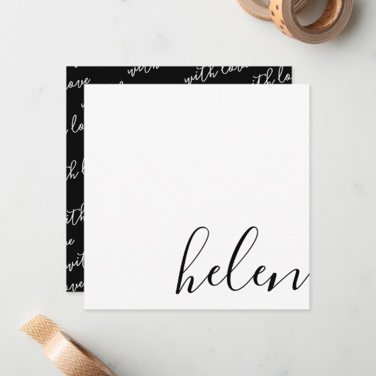 script naam notitiekaartje (Voorkant / Achterkant in situ)