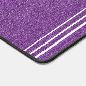 Script naam, Paarse denim print, witte accenten Bureaumat (Hoek)