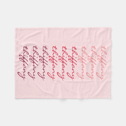 Script Naam Roze Gradiënt Herhalende Naam Fleece Deken (Voorkant (Horizontaal))