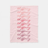 Script Naam Roze Gradiënt Herhalende Naam Fleece Deken (Voorkant)