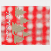 Script naam schattige tartan rood wit goud bomen fleece deken (Voorkant (Horizontaal))