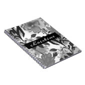 Script-naam toevoegen | Zwarte flessenpatroon Notitieboek (Rechterzijde)