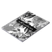 Script-naam toevoegen | Zwarte flessenpatroon Notitieboek (Linkerzijde)