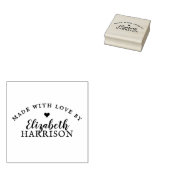 Script Naam & Typografie Gemaakt met Love Heart Rubberstempel (Gestempeld)