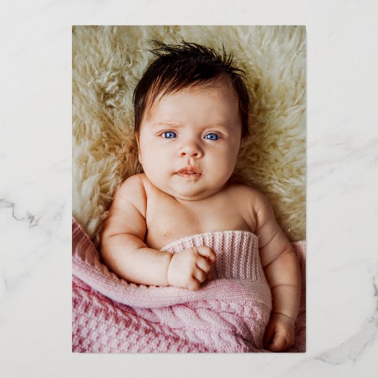 Script Naam Verticale foto's Geboorte Aankondiging (Achterkant)