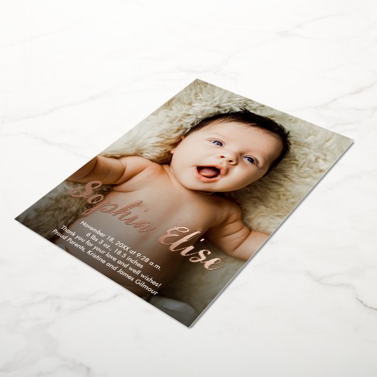 Script Naam Verticale foto's Geboorte Aankondiging (Gedraaid)