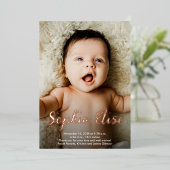 Script Naam Verticale foto's Geboorte Aankondiging (Staand Voorkant)