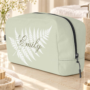 Script Naam Weekend Licht Salie Groen Witte Varens Toilettasje