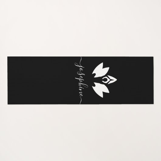 Script Naam Yoga Pose Lotus Gepersonaliseerd Yogamat (Achterkant (horizontaal))